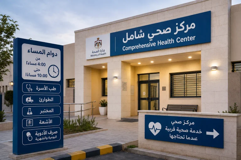 المراكز الصحية التي تعمل مساءً في الزرقاء 2026: الأسماء والدوام والخدمات حتى الساعة 10 ليلًا