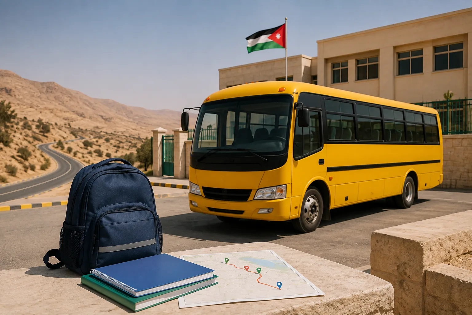 باصات النقل المدرسي المجاني في الأردن 2026: المناطق والمدارس المشمولة